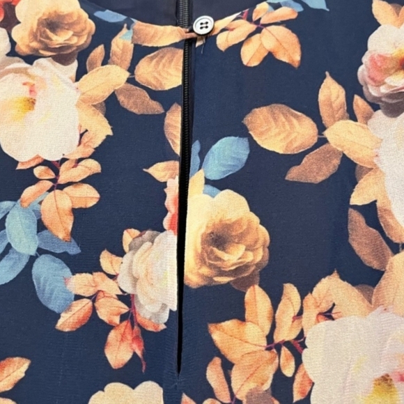 J.Crew 100% Silk Floral Dress Blue Shift Size 6 - Picture 13 of 15